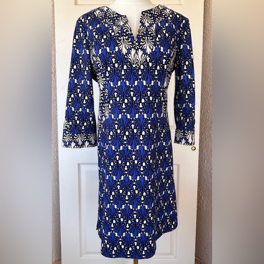 Donna‎ Morgan Jacquard Mandarin Collar Dress Size 10